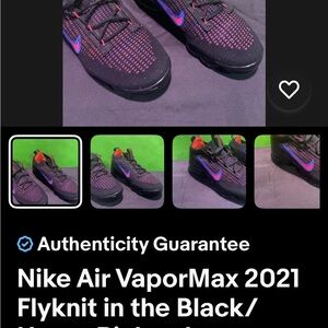 Nike Air VaporMax Flyknit Black and Purple Shoes